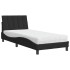 Cama con colchón terciopelo negro 90x200