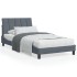 Cama con colchón terciopelo gris oscuro 100x200