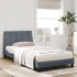 Cama con colchón terciopelo gris oscuro 100x200
