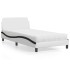 Cama con colchón cuero sintético blanco y negro 100x200