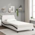 Cama con colchón cuero sintético blanco y negro 100x200