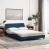Cama con colchón tela azul 140x200