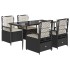 Set de muebles jardín 5 pzas con cojines ratán sintético