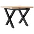 Mesa de centro marco X madera maciza pino y acero 40x40x35,5