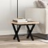 Mesa de centro marco X madera maciza pino y acero 40x40x35,5