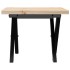 Mesa de centro marco X madera maciza pino y acero 40x40x35,5