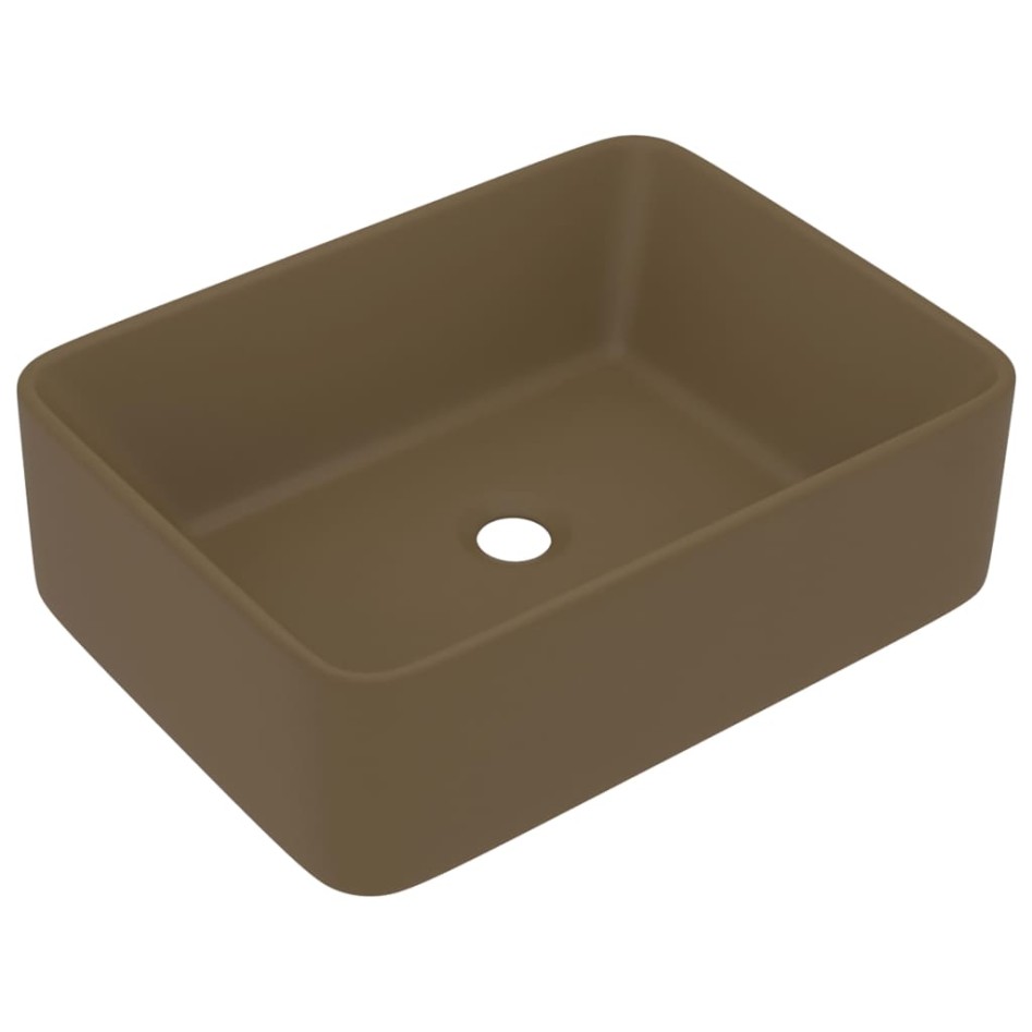 Lavabo de lujo de cerámica crema mate 41x30x12