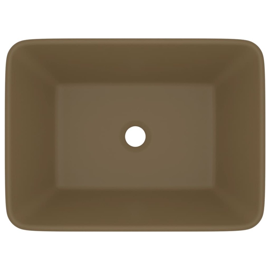 Lavabo de lujo de cerámica crema mate 41x30x12