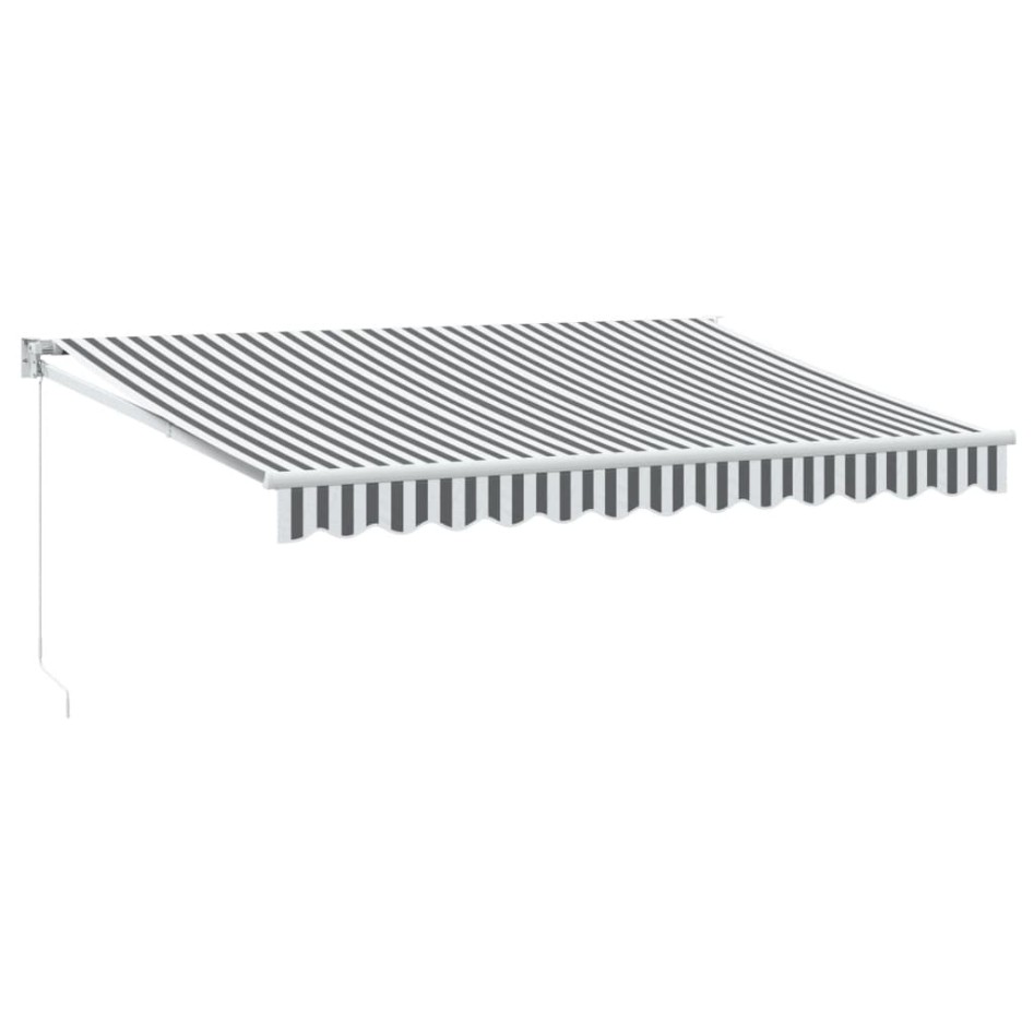 Toldo retráctil aluminio y tela antracita y blanco 3,5x2,5