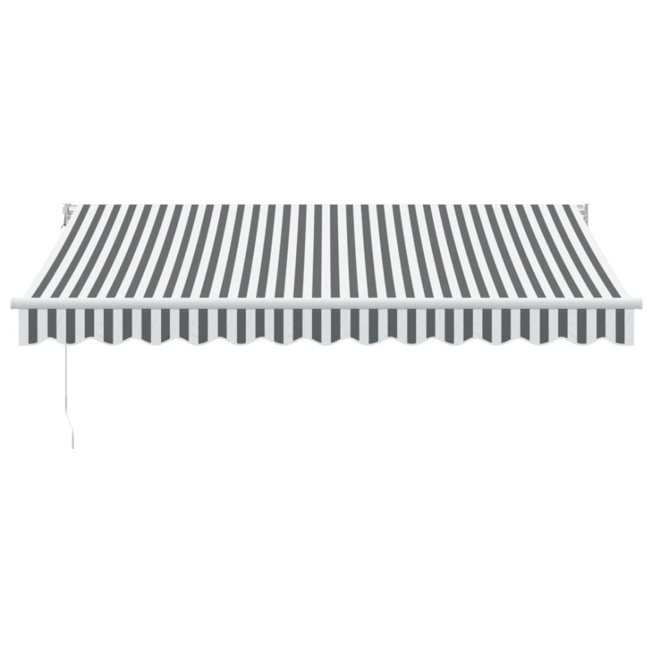 Toldo retráctil aluminio y tela antracita y blanco 3,5x2,5