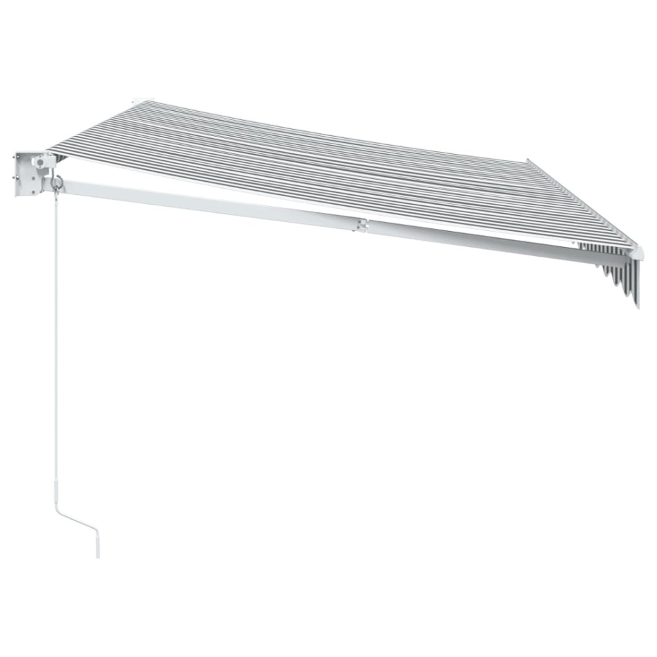 Toldo retráctil aluminio y tela antracita y blanco 3,5x2,5