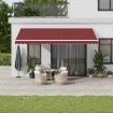 Toldo retráctil manual burdeos 500x300 cm