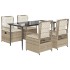 Set comedor de jardín 5 pzas con cojines ratán sintético