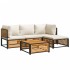 Set de sofás de jardín con cojines 5 pzas madera maciza