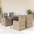 Set comedor de jardín 5 pzas con cojines ratán sintético