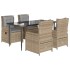 Set comedor de jardín 5 pzas con cojines ratán sintético