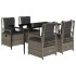 Set comedor de jardín 5 piezas con cojines ratán sintético