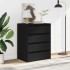 Cajonera de esquina madera de ingeniería negra 60x41x76