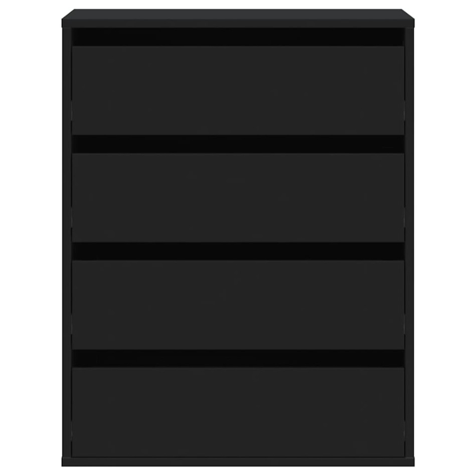 Cajonera de esquina madera de ingeniería negra 60x41x76