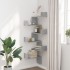 Estantería de pared de esquina madera gris hormigón