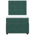 Cama box spring con colchón terciopelo verde oscuro 90x200