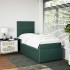 Cama box spring con colchón terciopelo verde oscuro 90x190