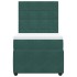 Cama box spring con colchón terciopelo verde oscuro 90x190