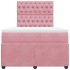 Cama box spring con colchón terciopelo rosa 120x190