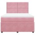 Cama box spring con colchón terciopelo rosa 140x190