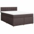 Cama box spring con colchón tela marrón oscuro 140x190