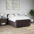 Cama box spring con colchón tela marrón oscuro 140x190