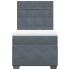 Cama box spring con colchón terciopelo gris oscuro 90x200