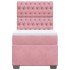 Cama box spring con colchón terciopelo rosa 100x200