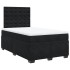 Cama box spring con colchón terciopelo negro 120x190