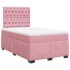 Cama box spring con colchón terciopelo rosa 120x200