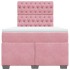 Cama box spring con colchón terciopelo rosa 120x200