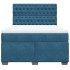 Cama box spring con colchón terciopelo azul 140x190