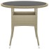 Mesa de jardín vidrio templado ratán sintético beige Ø80x75