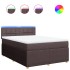 Cama box spring con colchón tela marrón oscuro 140x190
