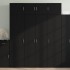 Armario de madera de ingeniería negro 80x42,5x225
