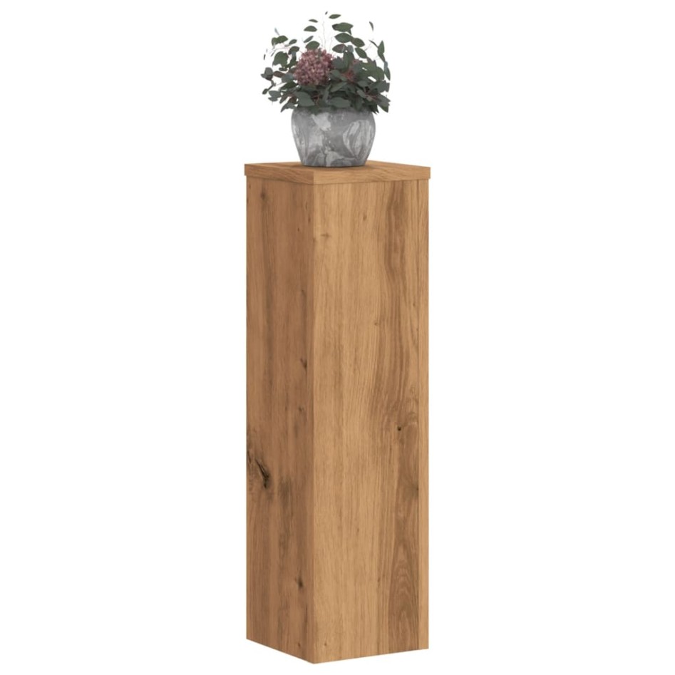Soportes de plantas 2 uds madera roble artisian 17x17x60
