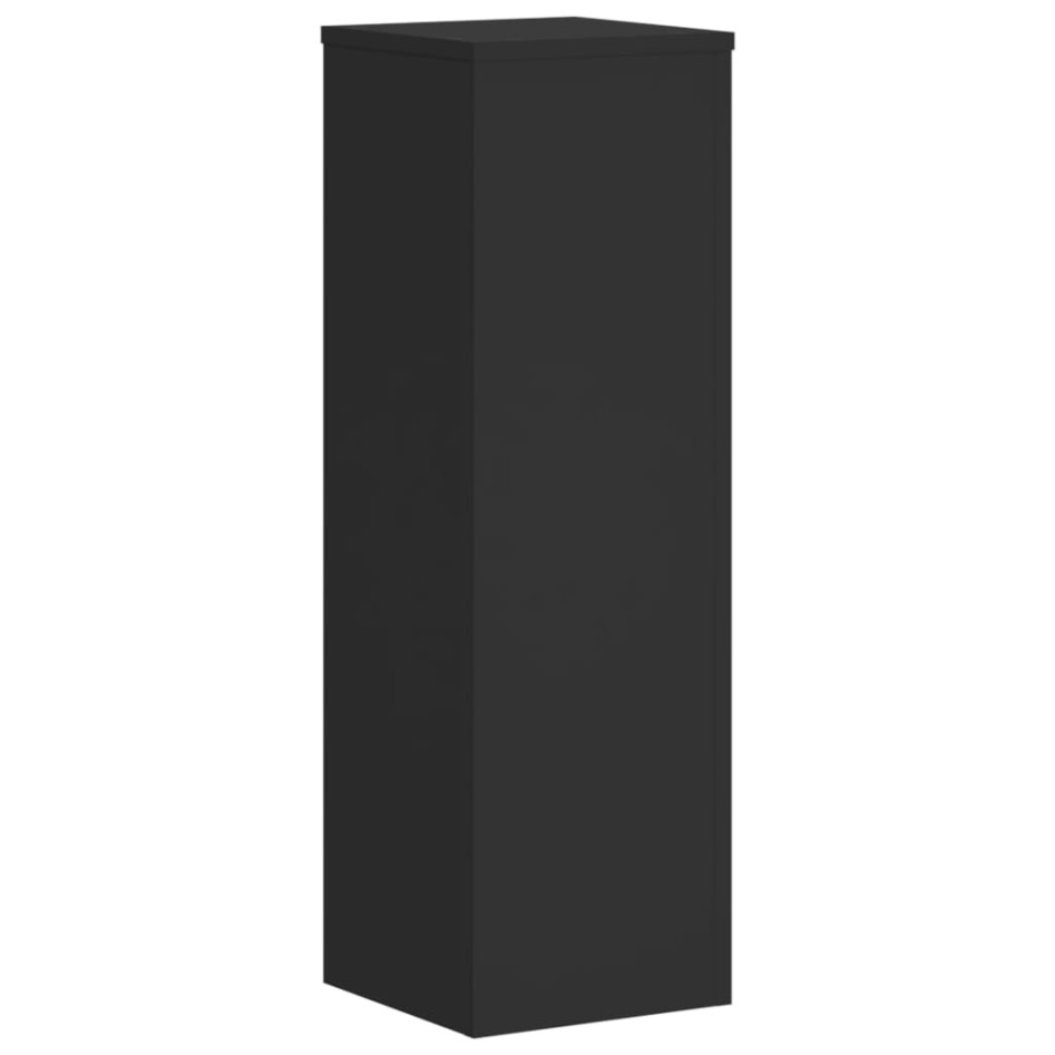 Soportes de plantas 2 uds madera ingeniería negro 25x25x80