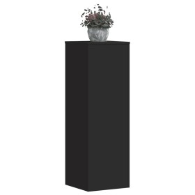 Soportes de plantas 2 uds madera ingeniería negro 33x33x100
