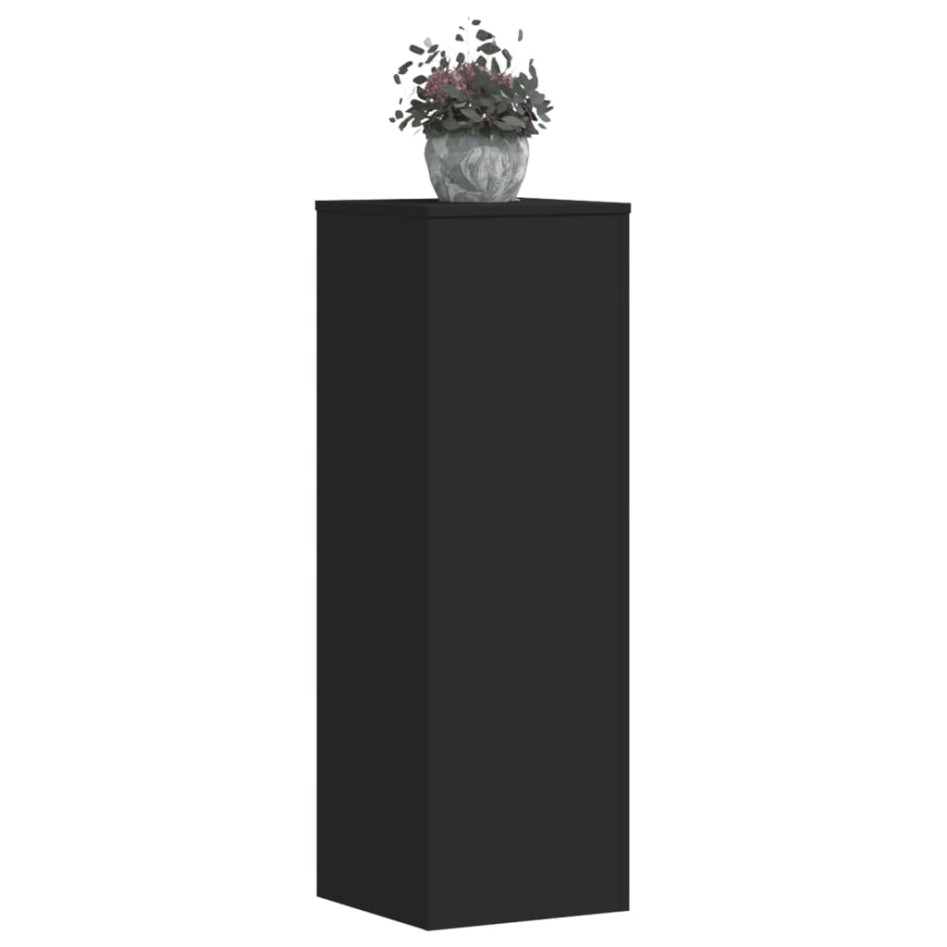 Soportes de plantas 2 uds madera ingeniería negro 33x33x100