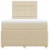 Cama box spring con colchón tela color crema 120x190