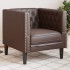 Sillón Chesterfield de cuero artificial