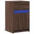 Mesita de noche con luces LED madera de ingeniería roble