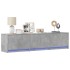 Mueble de TV LED madera ingeniería gris hormigón 165x34x40