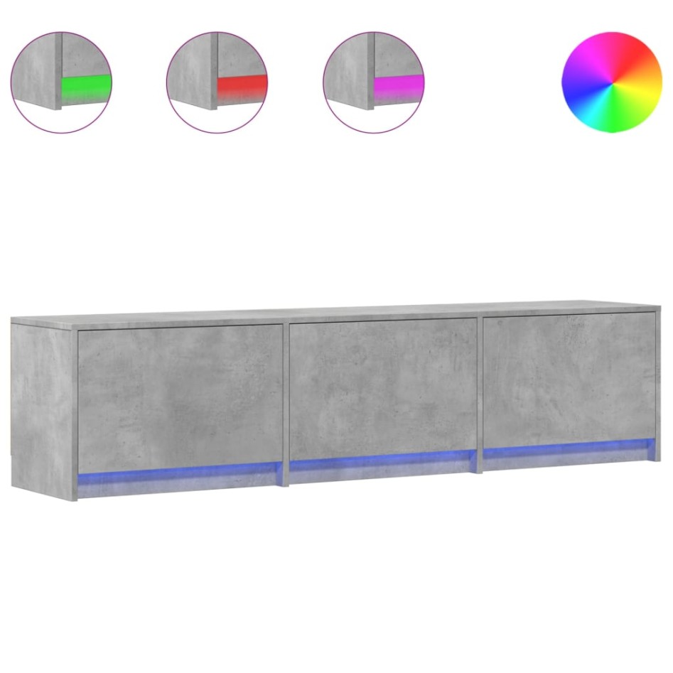 Mueble de TV LED madera ingeniería gris hormigón 165x34x40