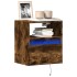 Mueble de TV de pared con luces LED roble ahumado 41x31x45